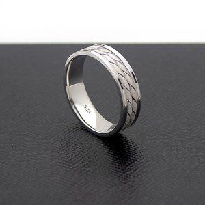 Real Solid Sterling Silver Modern Braided Band Ring Stamped 925 Unisex Ring